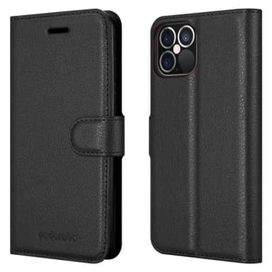 iPhone 12 PRO MAX Plånboksfodral Skal (Svart)