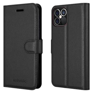 iPhone 12 PRO MAX Plånboksfodral Skal (Svart)