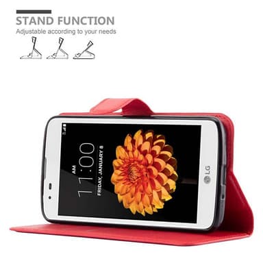 LG K7 2016 Plånboksfodral Skal (Röd)