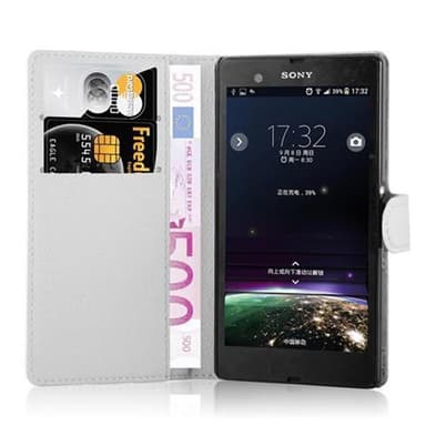 Sony Xperia Z Plånboksfodral Skal (Vit)