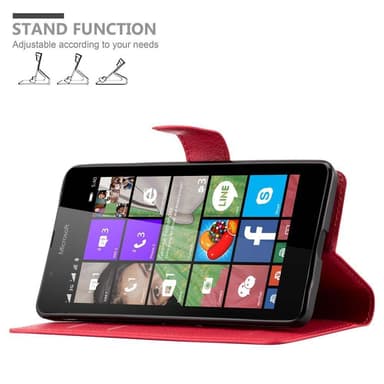 Nokia Lumia 540 Plånboksfodral Skal (Röd)