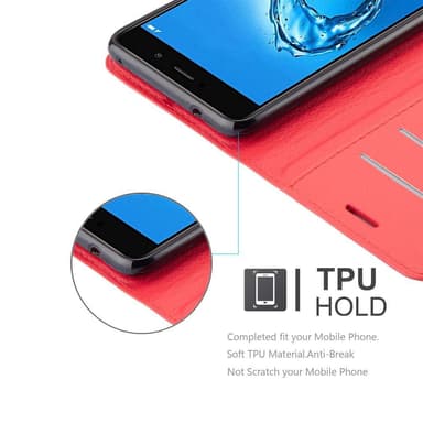 Huawei Enjoy 7 PLUS Plånboksfodral Skal (Röd)