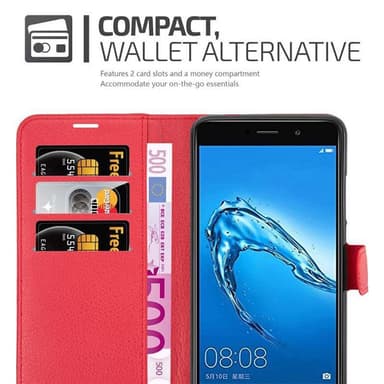 Huawei Enjoy 7 PLUS Plånboksfodral Skal (Röd)