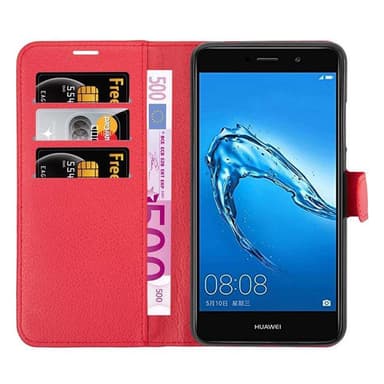 Huawei Enjoy 7 PLUS Plånboksfodral Skal (Röd)
