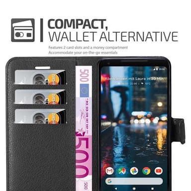 Google PIXEL 2 XL Plånboksfodral Skal (Svart)