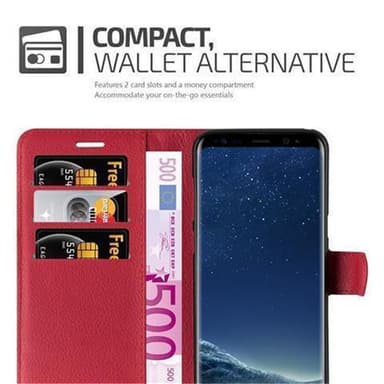 Samsung Galaxy S8 Plånboksfodral Skal (Röd)