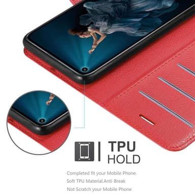 Honor 20 PRO Plånboksfodral Skal (Röd)