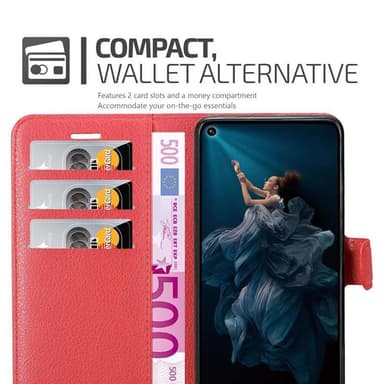 Honor 20 PRO Plånboksfodral Skal (Röd)