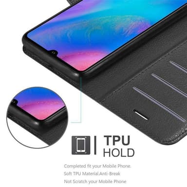 Huawei P30 Plånboksfodral Skal (Svart)