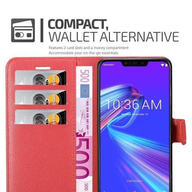 Asus ZenFone MAX M2 Plånboksfodral Skal (Röd)