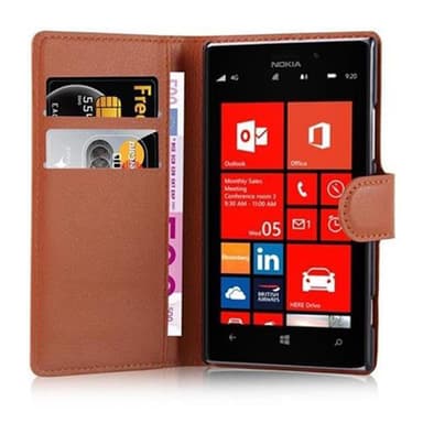 Nokia Lumia 925 Plånboksfodral Skal (Brun)