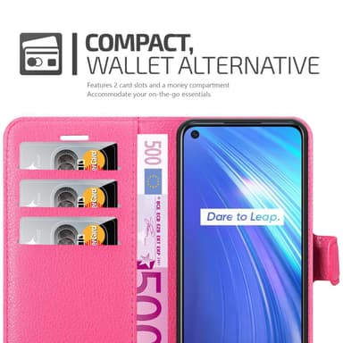 Realme 6 4G / 6s Plånboksfodral Skal (Rosa)