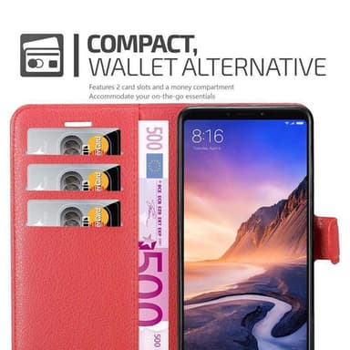 Xiaomi Mi MAX 3 Plånboksfodral Skal (Röd)