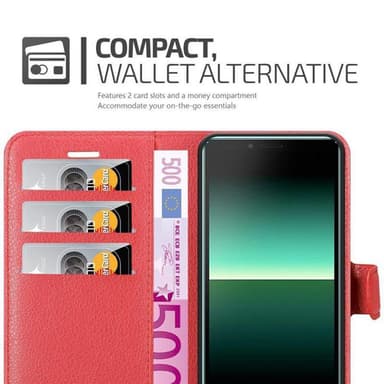 Sony Xperia 10 II Plånboksfodral Skal (Röd)