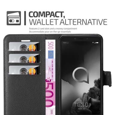 Alcatel 1C 2019 Plånboksfodral Skal (Svart)