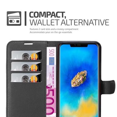 Huawei MATE 20 PRO Plånboksfodral Skal (Svart)