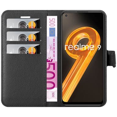 Realme 9 4G / 9 PRO+ Plånboksfodral Skal (Svart)