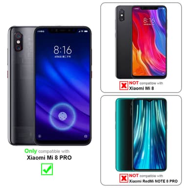 Xiaomi Mi 8 PRO Plånboksfodral Skal (Svart)