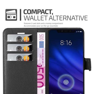 Xiaomi Mi 8 PRO Plånboksfodral Skal (Svart)