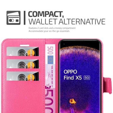 Oppo FIND X5 Plånboksfodral Skal (Rosa)