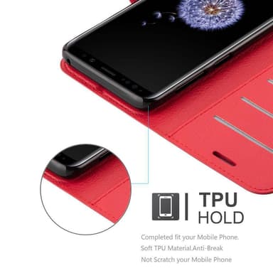 Samsung Galaxy S9 PLUS Plånboksfodral Skal (Röd)