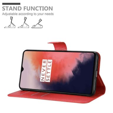 OnePlus 7T Plånboksfodral Skal (Röd)