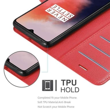 OnePlus 7T Plånboksfodral Skal (Röd)