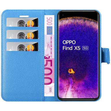 Oppo FIND X5 Plånboksfodral Skal (Blå)