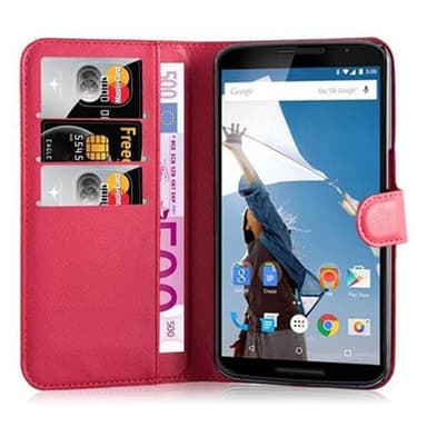 Motorola Google NEXUS 6 Plånboksfodral Skal (Röd)
