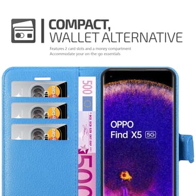 Oppo FIND X5 Plånboksfodral Skal (Blå)