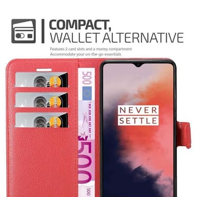 OnePlus 7T Plånboksfodral Skal (Röd)