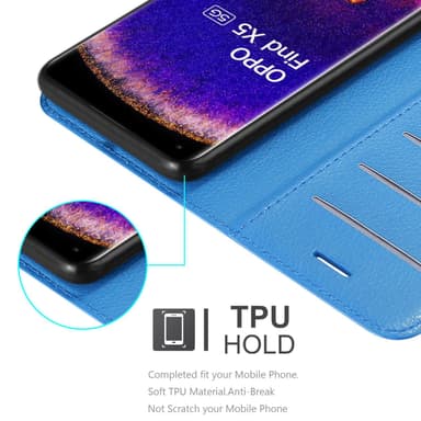 Oppo FIND X5 Plånboksfodral Skal (Blå)