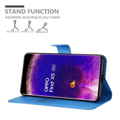 Oppo FIND X5 Plånboksfodral Skal (Blå)