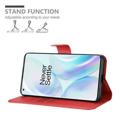 OnePlus 8 PRO Plånboksfodral Skal (Röd)