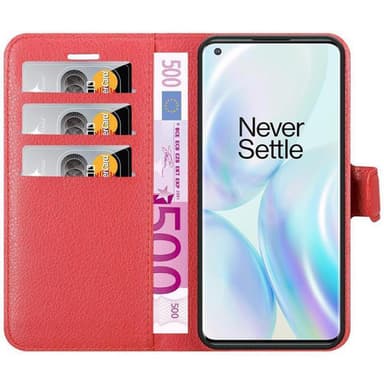 OnePlus 8 PRO Plånboksfodral Skal (Röd)