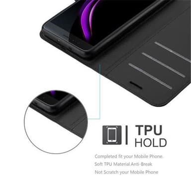Honor 8 / 8 PREMIUM Plånboksfodral Skal (Svart)
