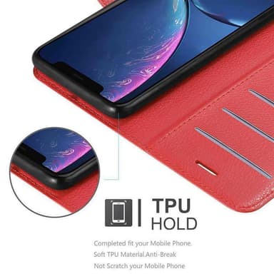 iPhone 11 PRO MAX Plånboksfodral Skal (Röd)