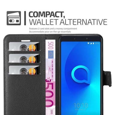 Alcatel 3C Plånboksfodral Skal (Svart)