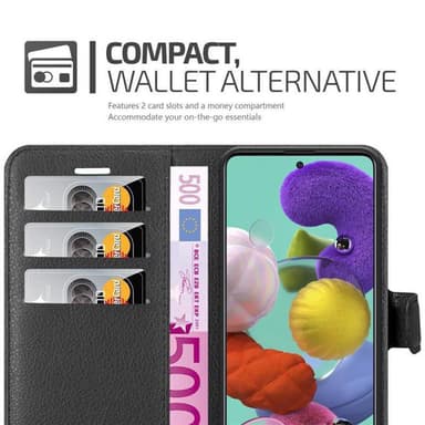 Samsung Galaxy A51 5G Plånboksfodral Skal (Svart)