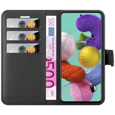 Samsung Galaxy A51 5G Plånboksfodral Skal (Svart)