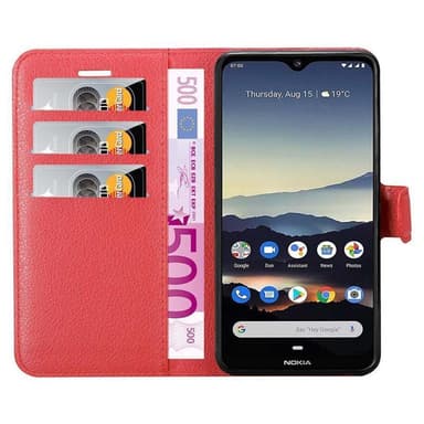 Nokia 7.2 Plånboksfodral Skal (Röd)