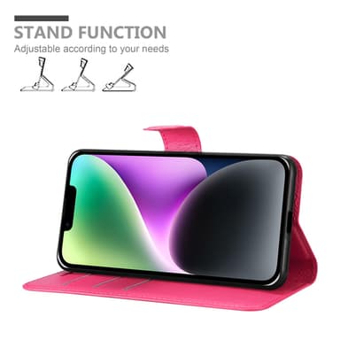 iPhone 14 PLUS Plånboksfodral Skal (Rosa)