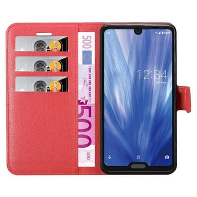 Sharp Aquos R3 Plånboksfodral Skal (Röd)