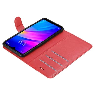 Xiaomi RedMi 7 Plånboksfodral Skal (Röd)