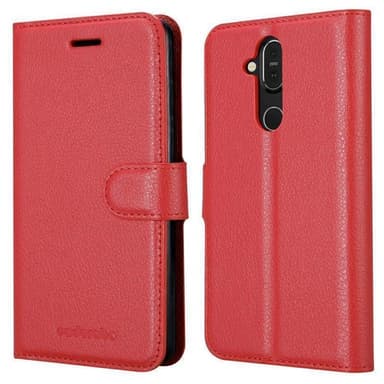 Nokia 7.1 PLUS / X7 Plånboksfodral Skal (Röd)