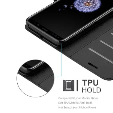 Samsung Galaxy S9 PLUS Plånboksfodral Skal (Svart)