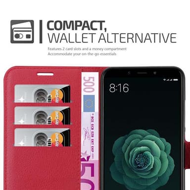 Xiaomi Mi A2 / Mi 6X Plånboksfodral Skal (Röd)