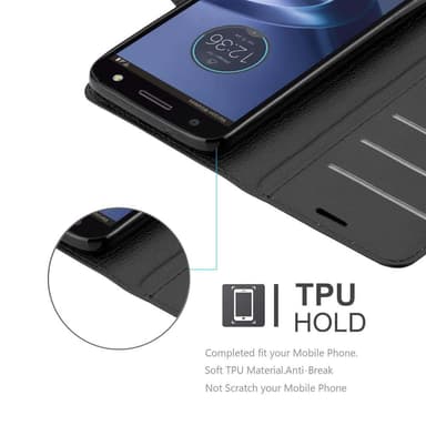 Motorola MOTO Z FORCE Plånboksfodral Skal (Svart)