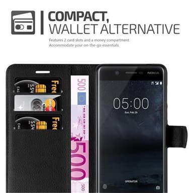 Nokia 5 2017 Plånboksfodral Skal (Svart)
