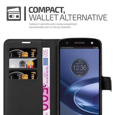 Motorola MOTO Z FORCE Plånboksfodral Skal (Svart)